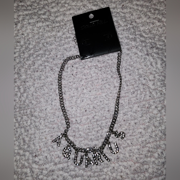 NWT Dolls Kill Aquarius Rhinestone Charm Syle Necklace - Picture 4 of 4